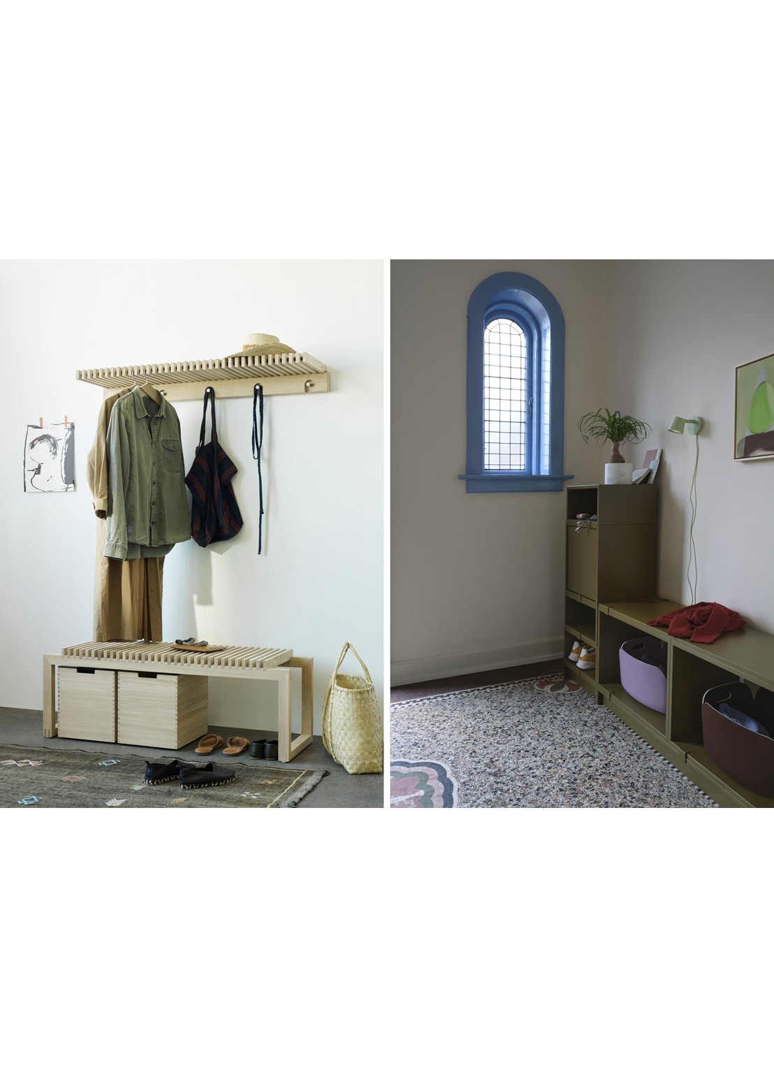 Muuto Restore opbergmand 48 x 35 cm - detail donkergroen