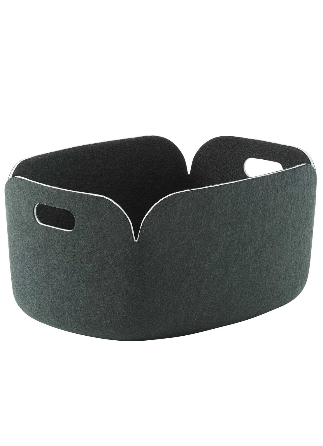 Muuto Restore opbergmand 48 x 35 cm - voorkant 4 donkergroen