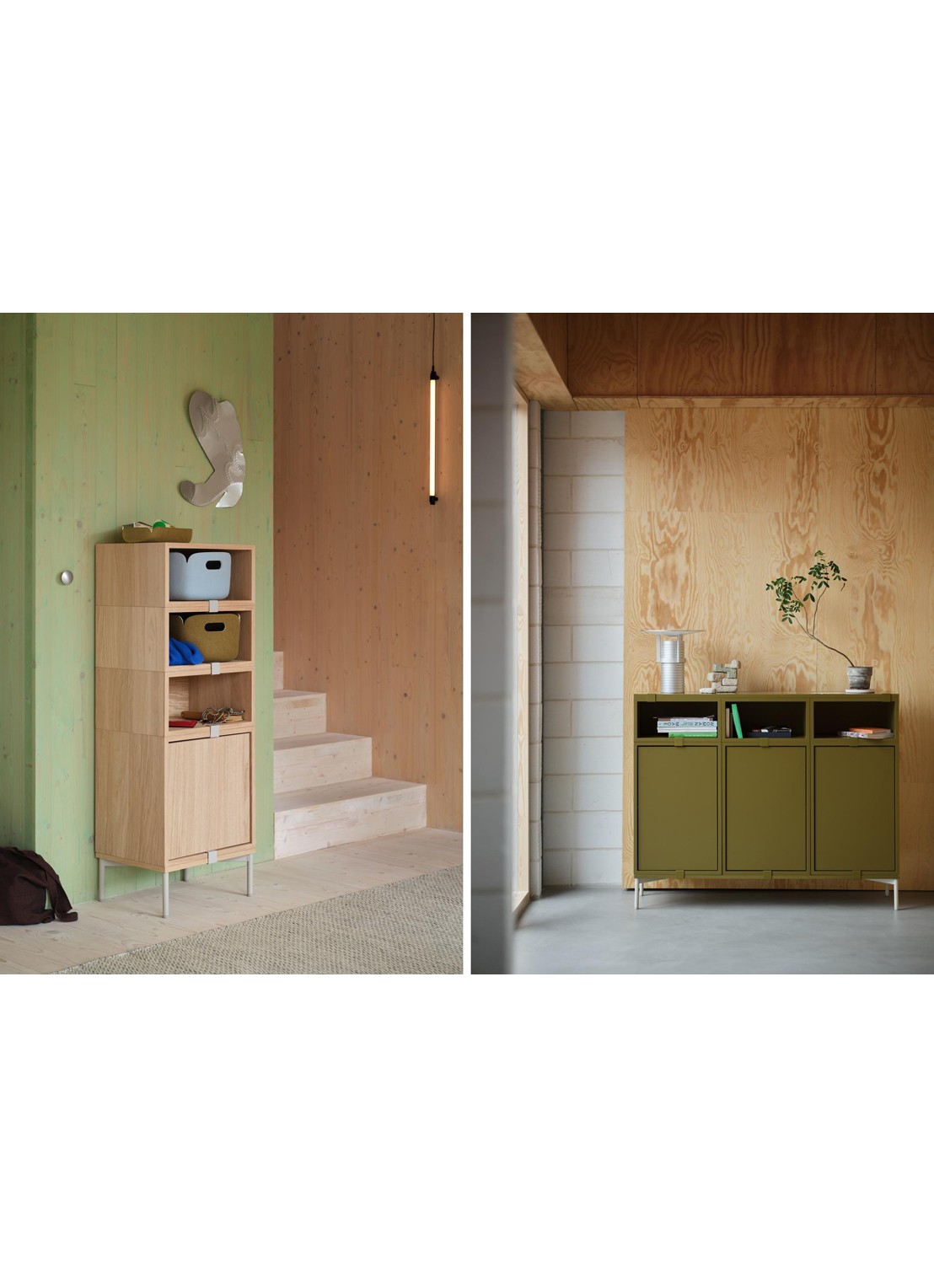 Muuto Restore opbergmand 48 x 35 cm - voorkant 5 donkergroen