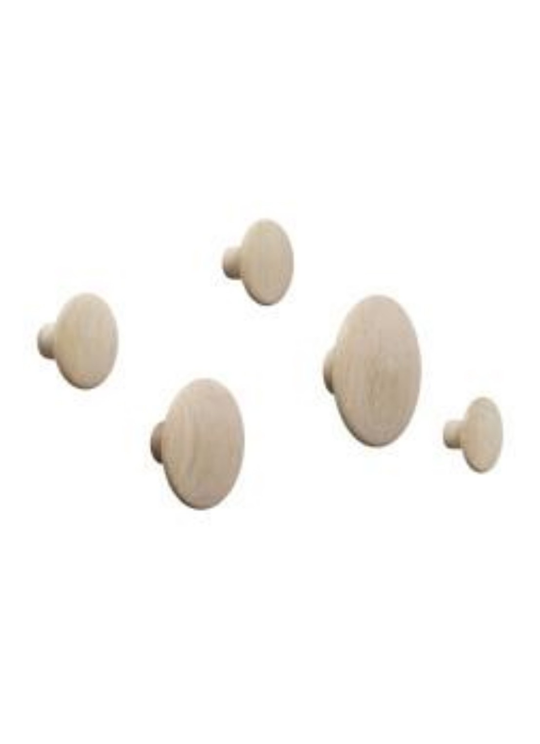 Muuto The Dots haak 5 stuks  - voorkant zwart