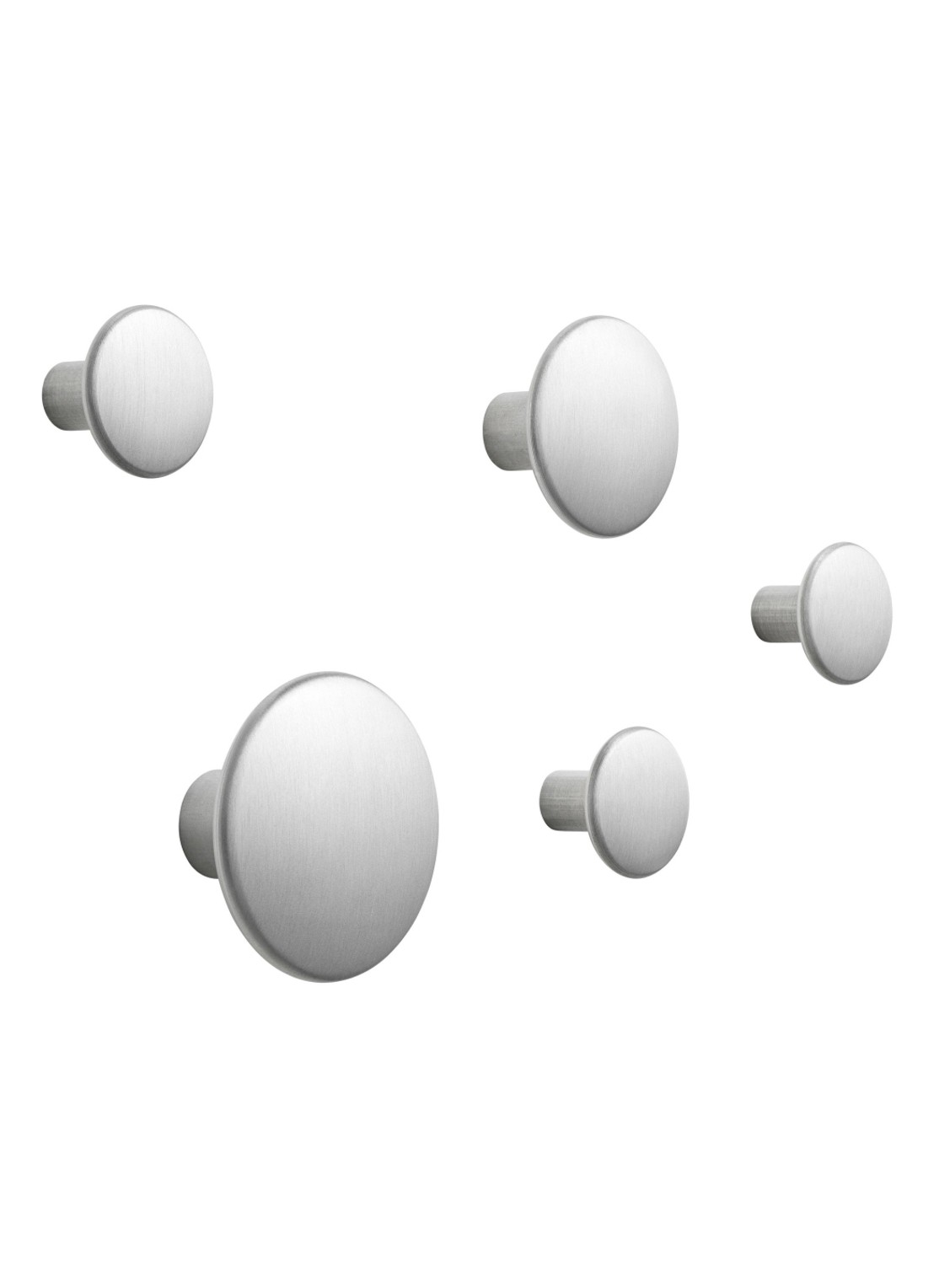 Muuto The Dots Metal haak set van 5  - voorkant zwart