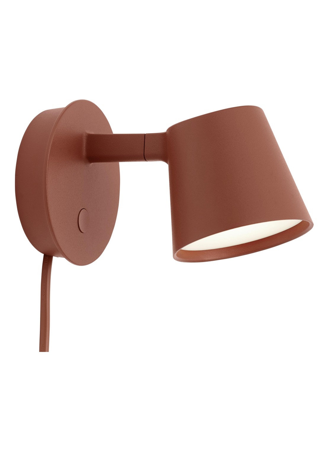 Muuto Tip wandlamp 16 cm - voorkant roodbruin