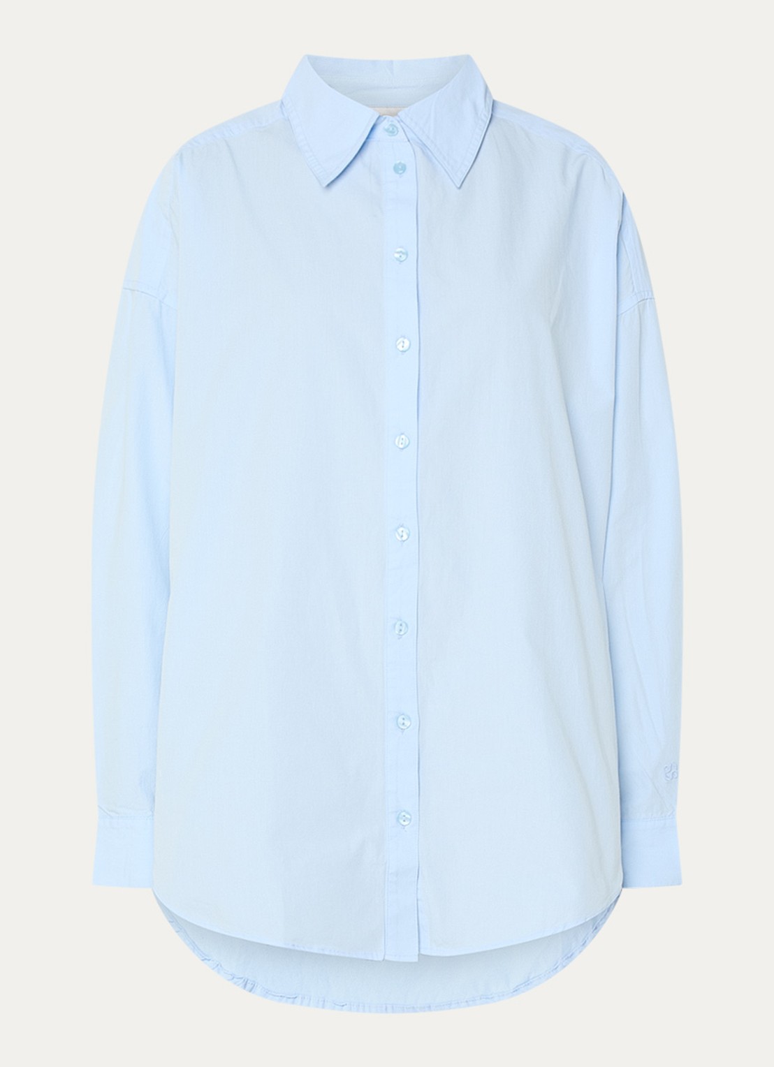 My Essential Wardrobe 03 Blouse met kraag - voorkant lichtblauw