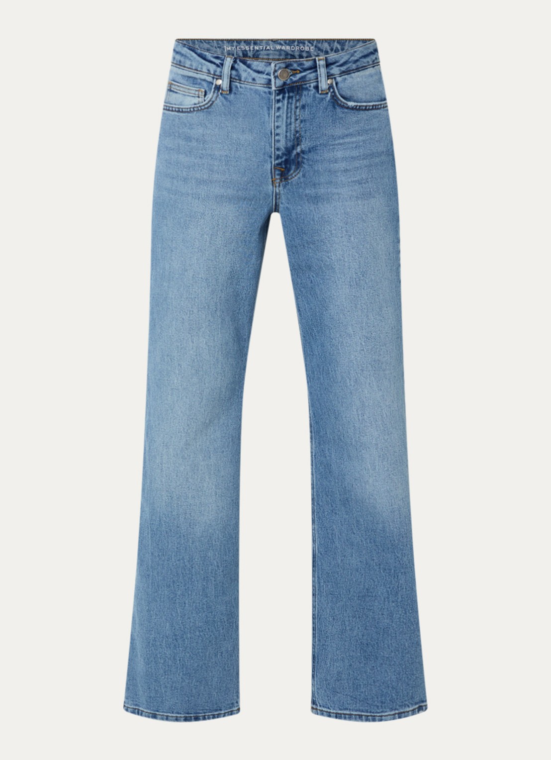 My Essential Wardrobe 35 The Louis high waist wide leg jeans met steekzakken - voorkant blauw