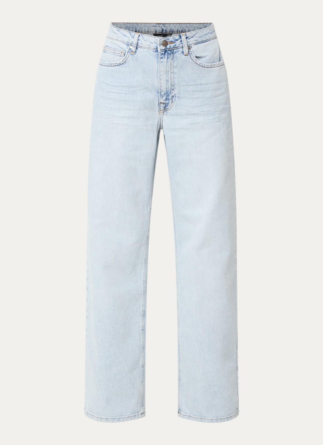 My Essential Wardrobe 35 The Louis high waist wide leg jeans met steekzakken - voorkant 4 lichtblauw
