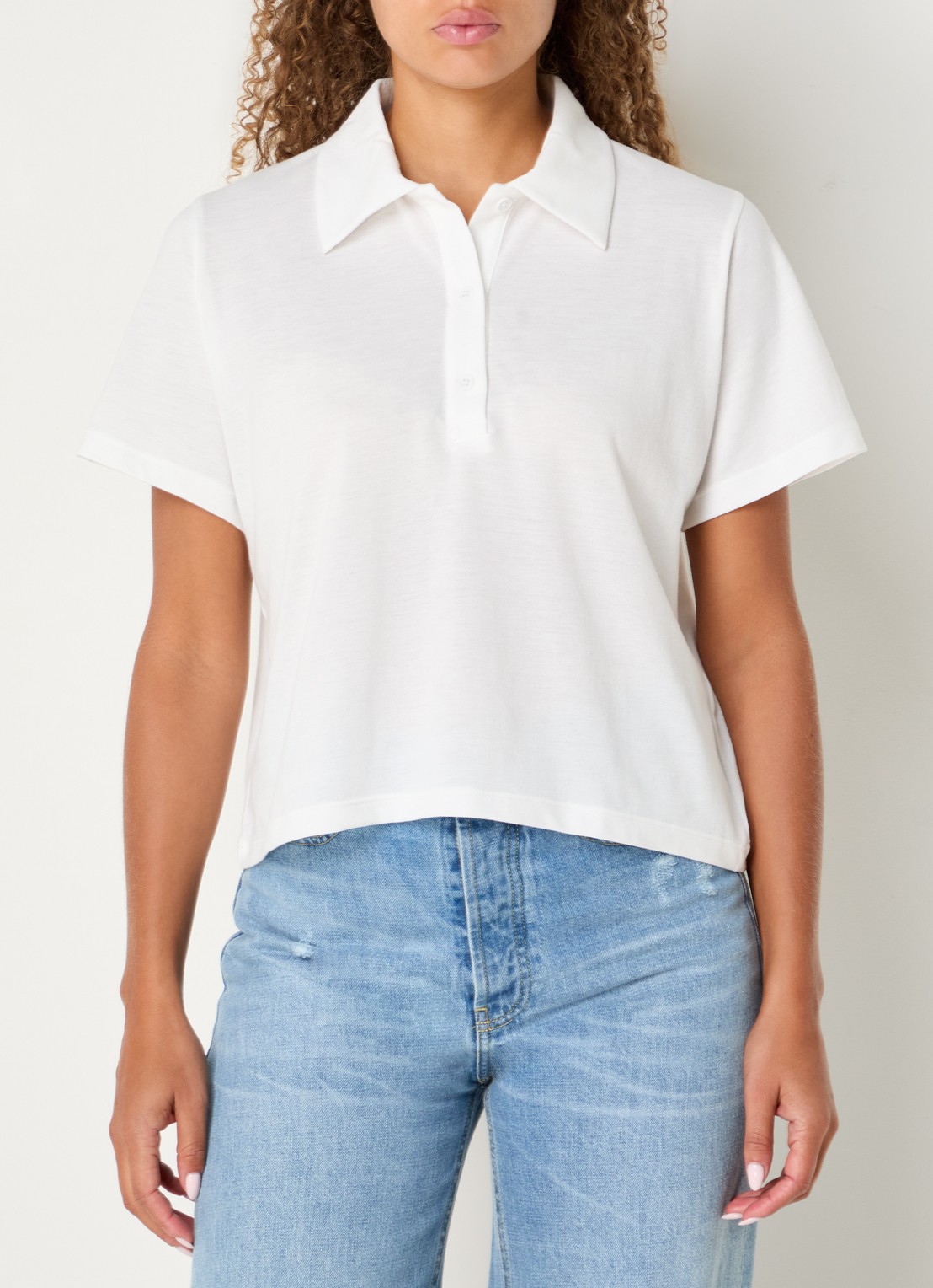 My Essential Wardrobe Abby polo van piqué katoen - detail 2 wit