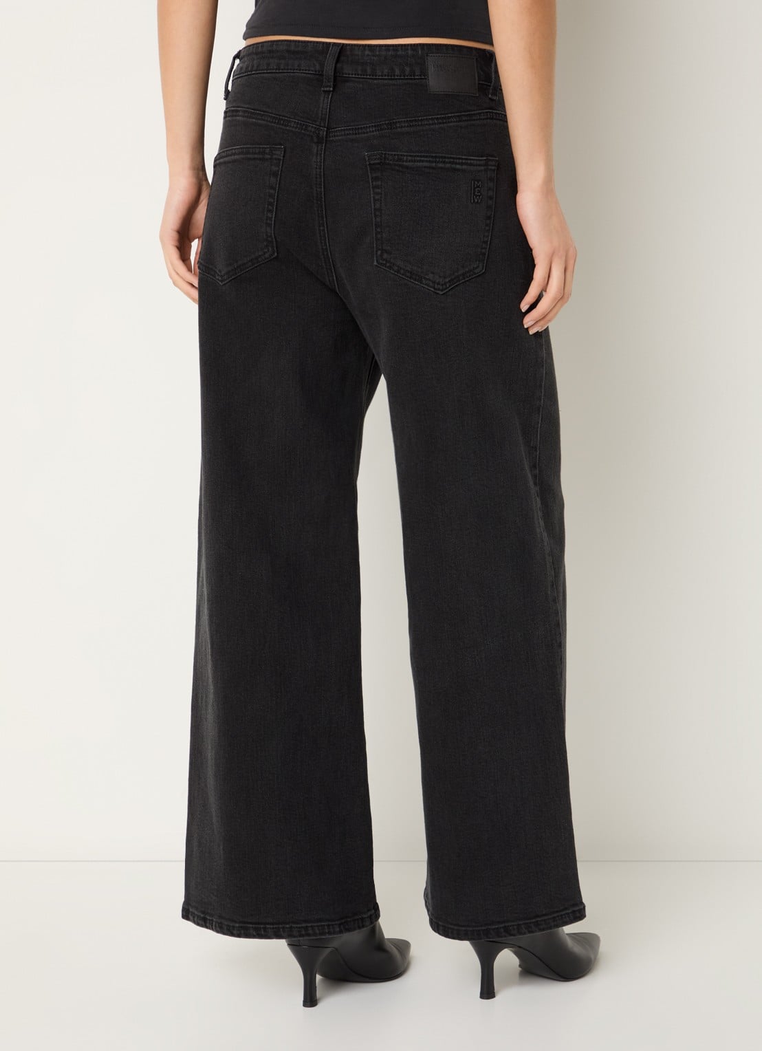 My Essential Wardrobe Alma low waist wide leg jeans met gekleurde wassing - achterkant 5 donkergrijs