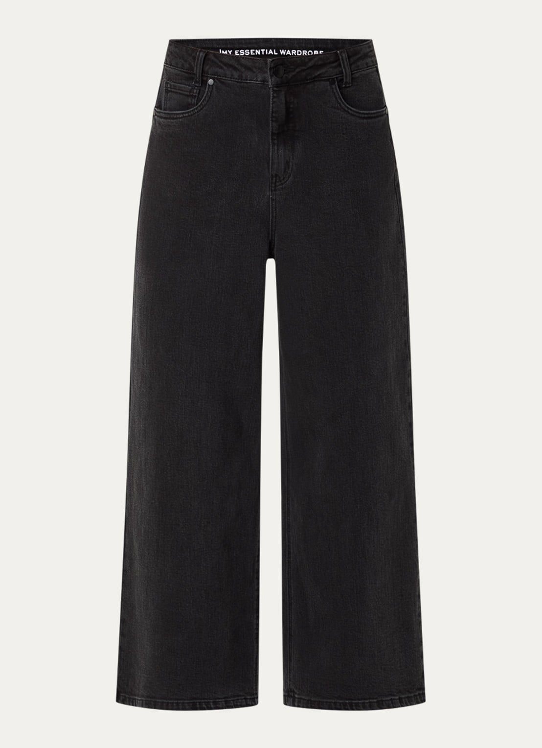 My Essential Wardrobe Alma low waist wide leg jeans met gekleurde wassing - voorkant donkergrijs