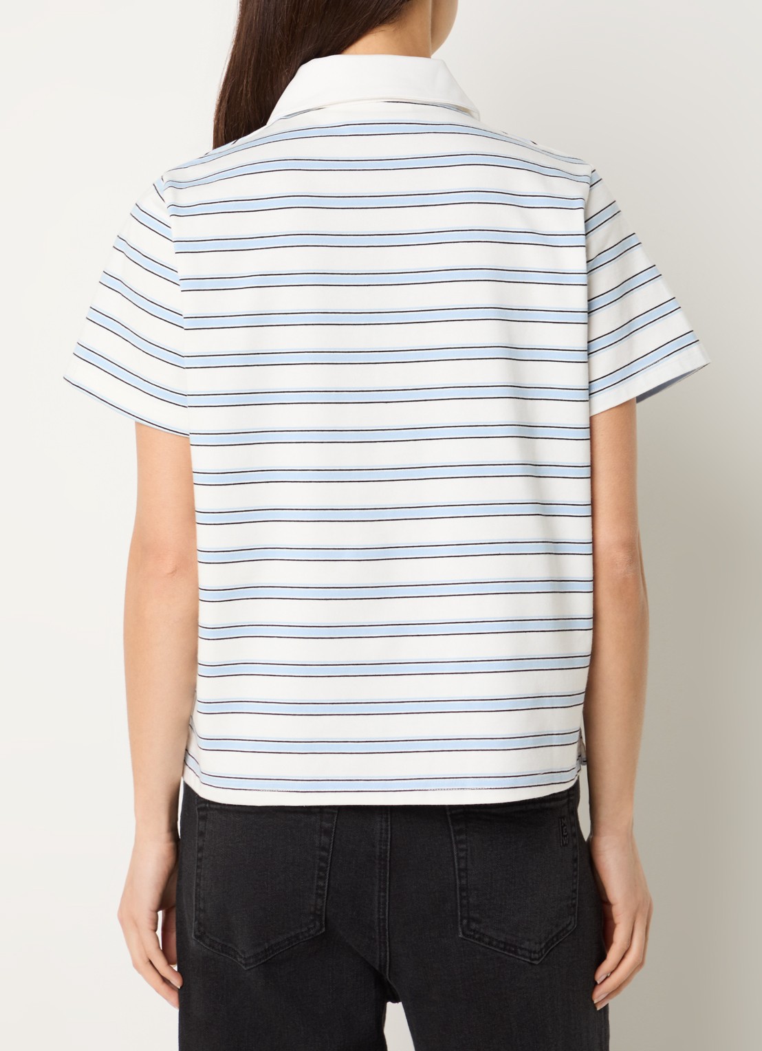 My Essential Wardrobe Asla polo met streepprint - achterkant 2 wit