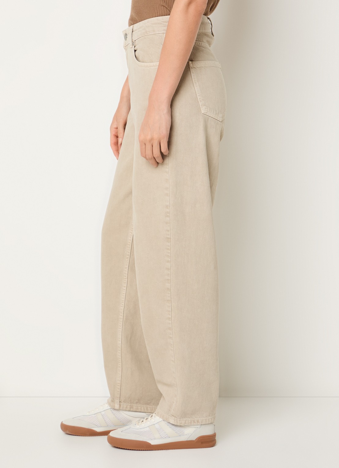 My Essential Wardrobe Baloo high waist balloon jeans met gekleurde wassing - detail 2 beige