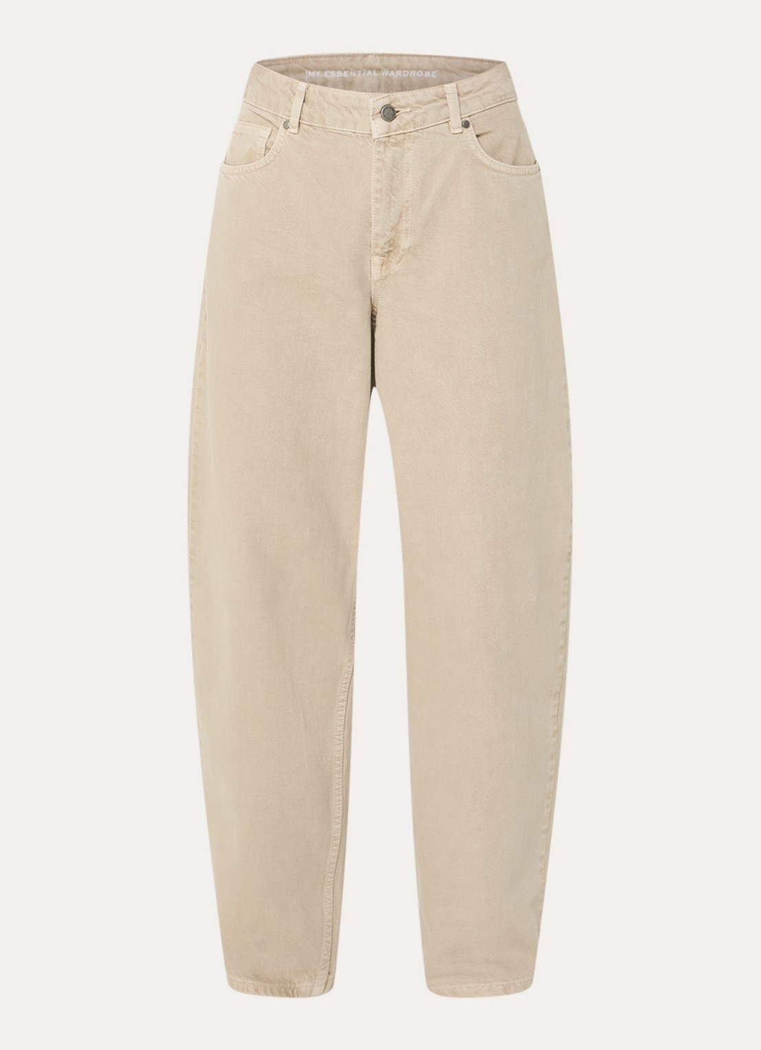 My Essential Wardrobe Baloo high waist balloon jeans met gekleurde wassing - voorkant 4 beige