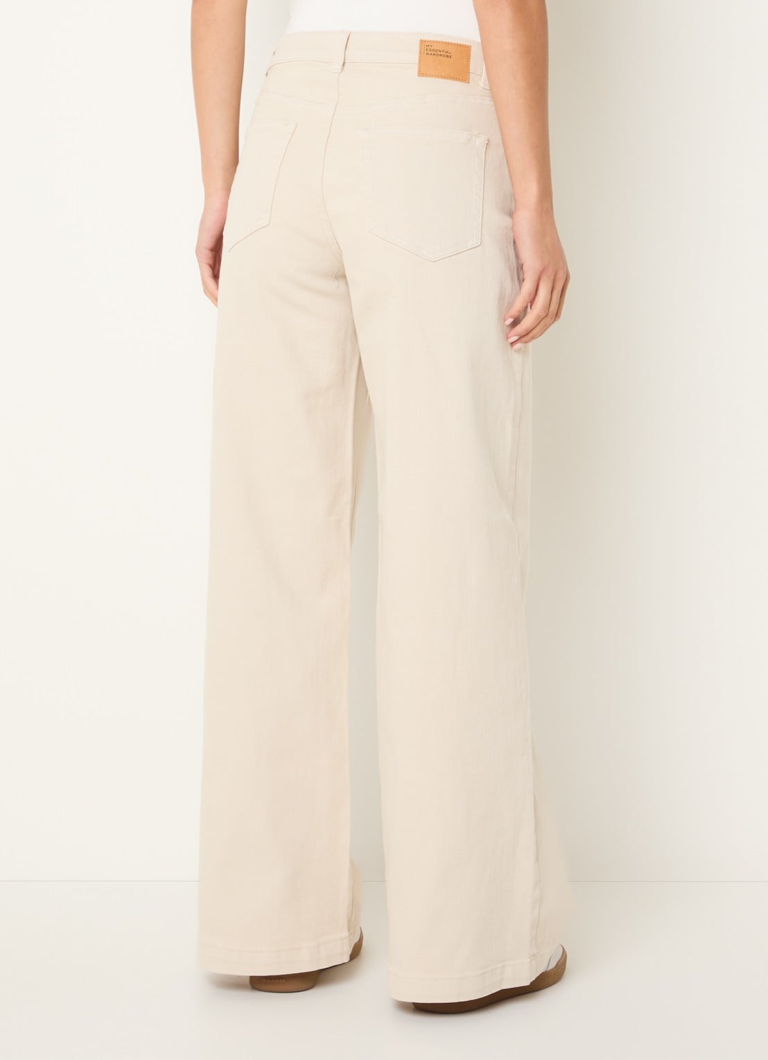 My Essential Wardrobe Dango high waist wide leg jeans met gekleurde wassing - achterkant 5 beige
