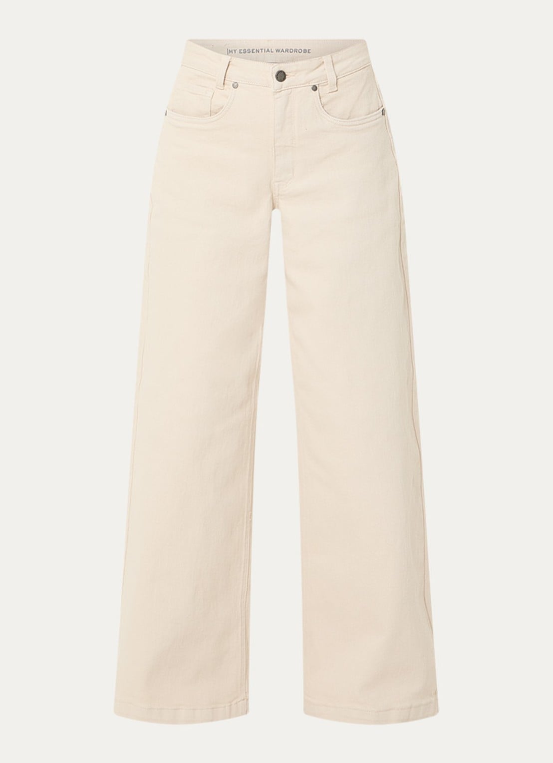 My Essential Wardrobe Dango high waist wide leg jeans met gekleurde wassing - voorkant 3 beige