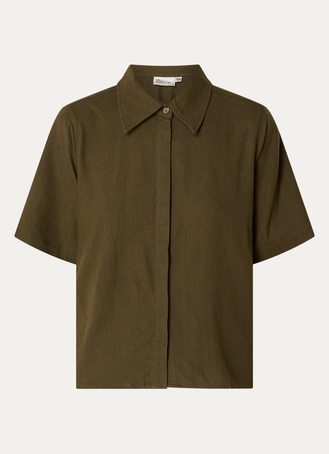 My Essential Wardrobe Dias blouse in linnenblend - voorkant 3 bronsgroen