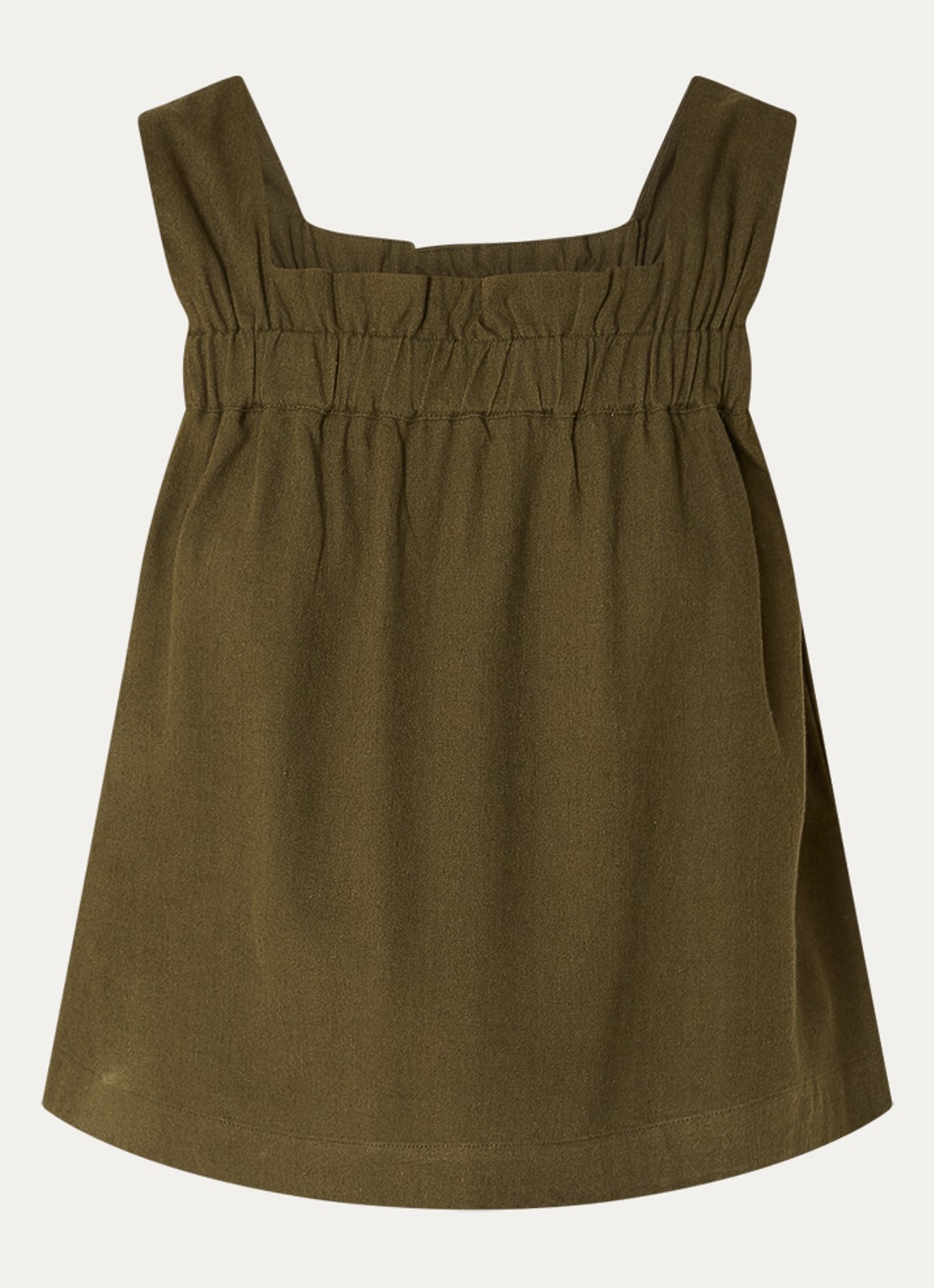 My Essential Wardrobe Dias mouwloze top in linnenblend - voorkant 2 bronsgroen
