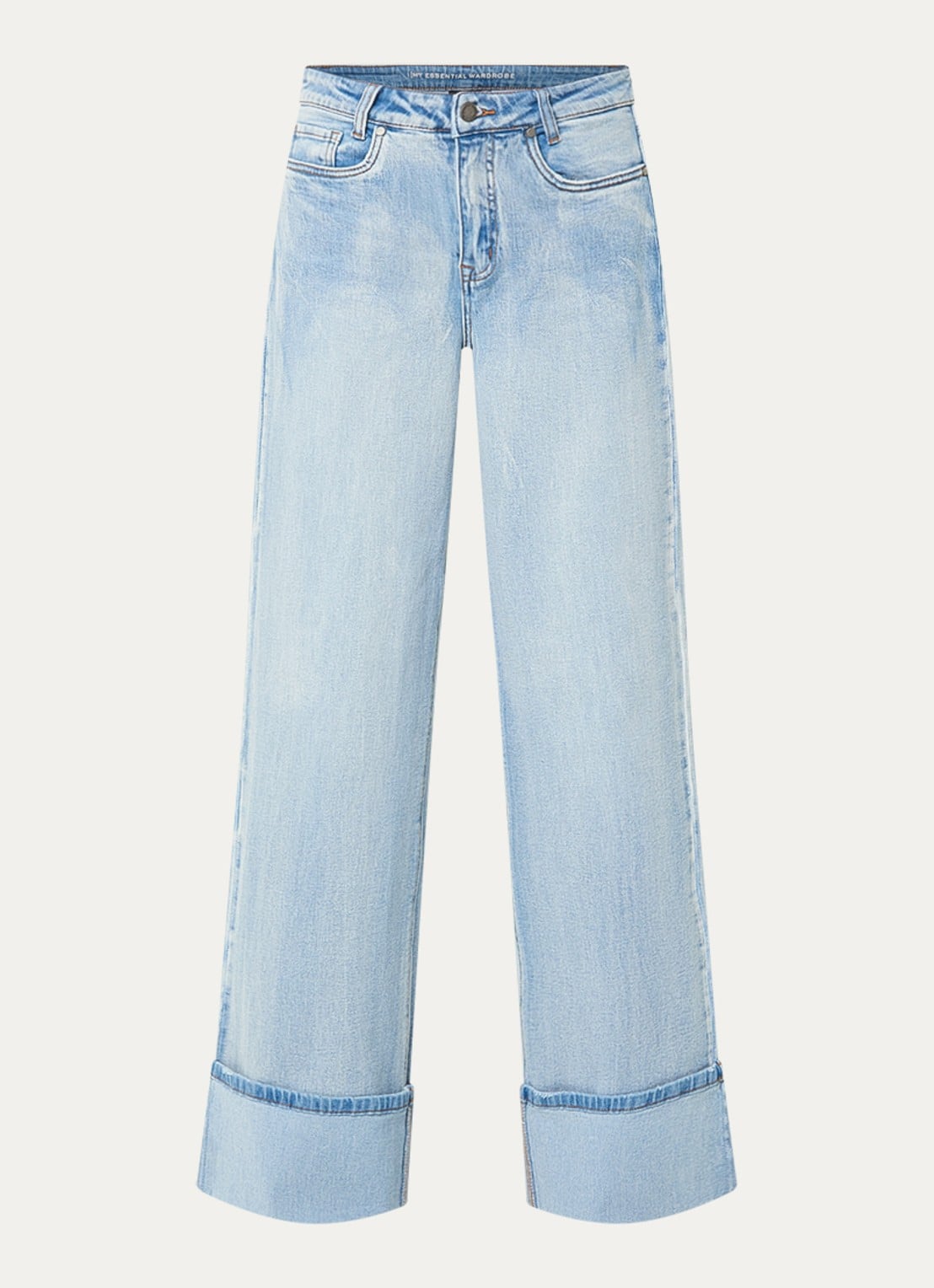 My Essential Wardrobe Dikan high waist wide leg jeans met lichte wassing - voorkant 4 indigo