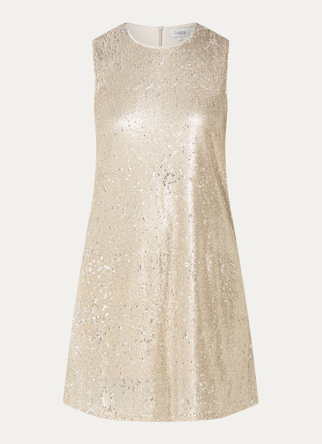My Essential Wardrobe Edna mini jurk met pailletten - voorkant 3 goud