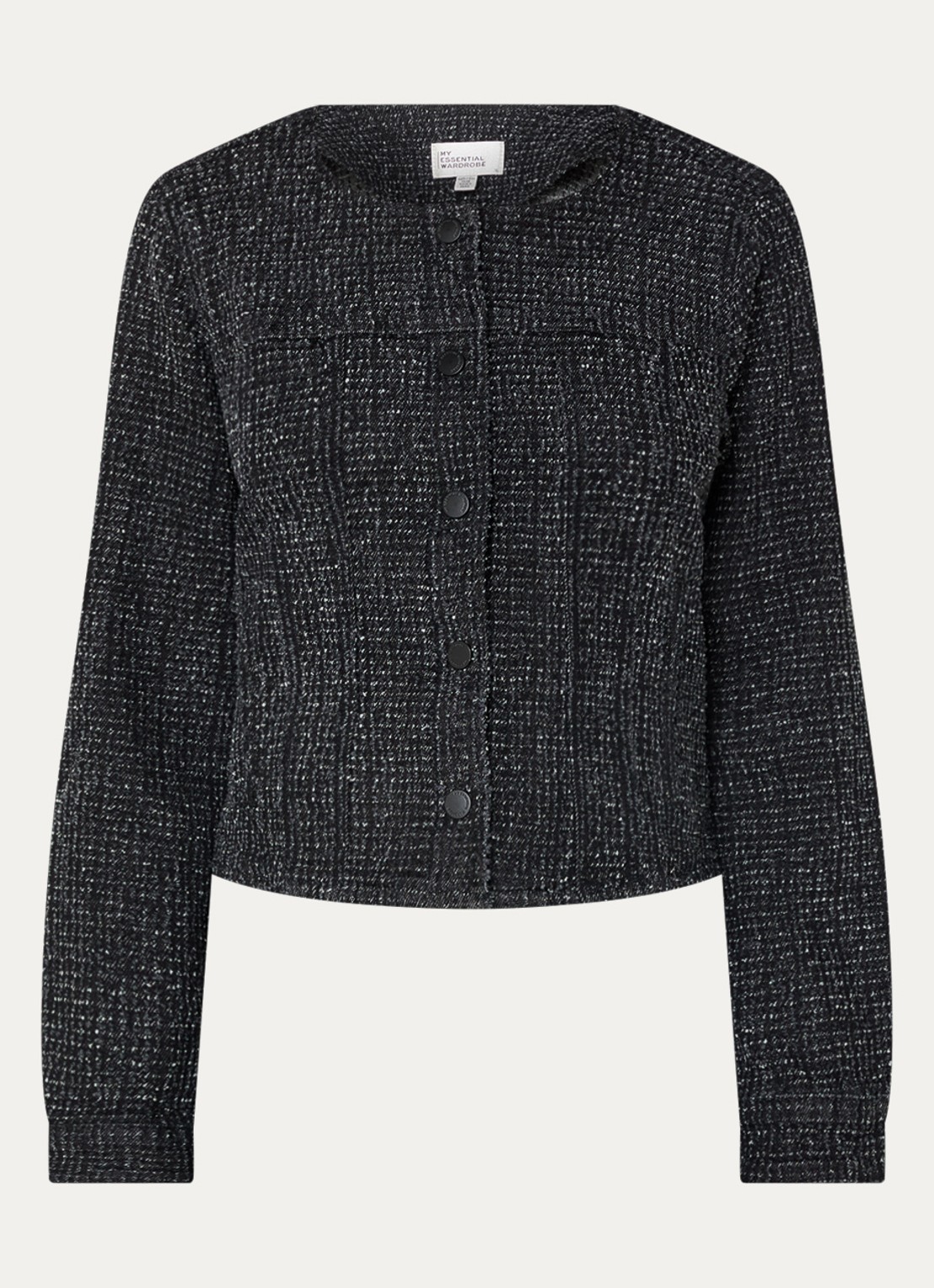 My Essential Wardrobe Esme jack met structuur - voorkant zwart