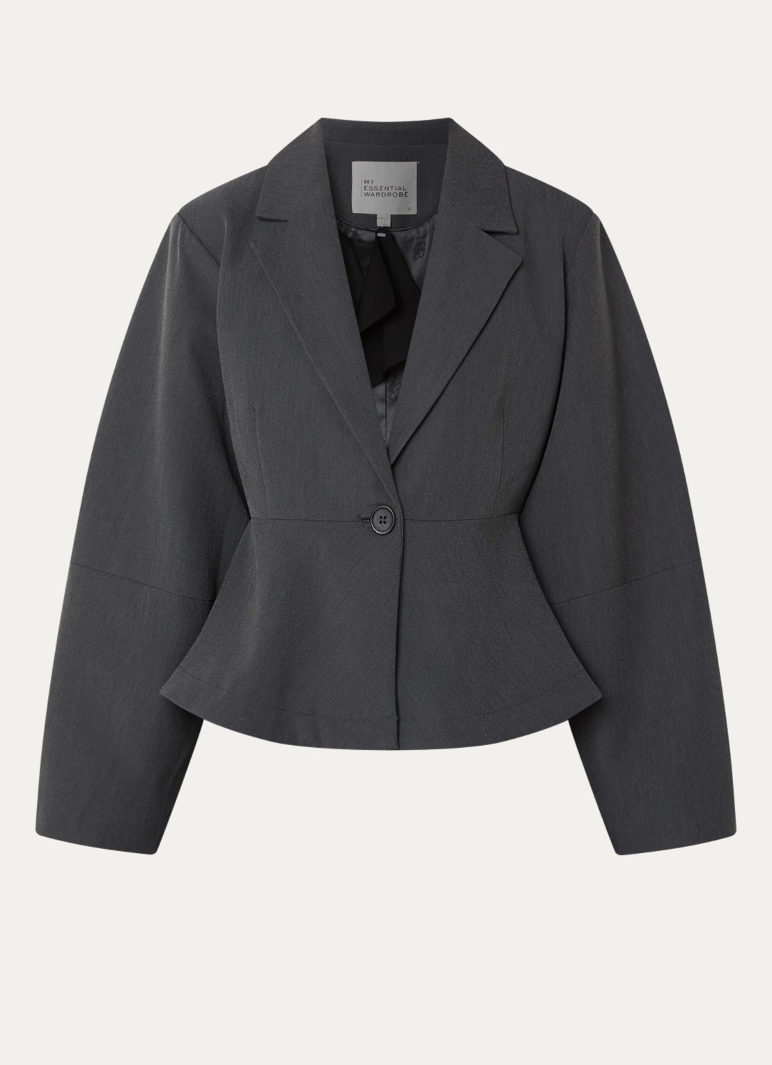 My Essential Wardrobe Evie blazer  - voorkant 3 donkergrijs