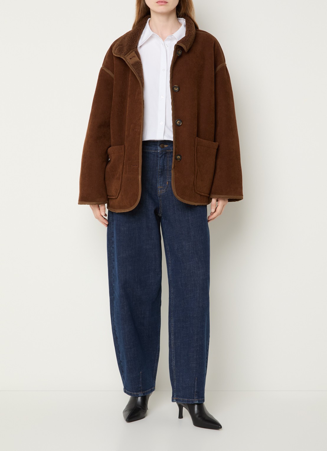 My Essential Wardrobe Funa jack van corduroy - voorkant 2 bruin