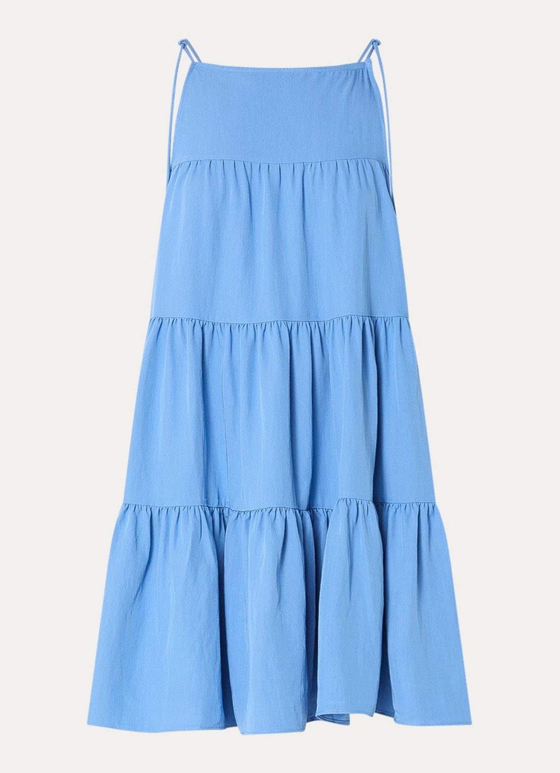 My Essential Wardrobe Gilda mini jurk met plooien - voorkant 2 blauw