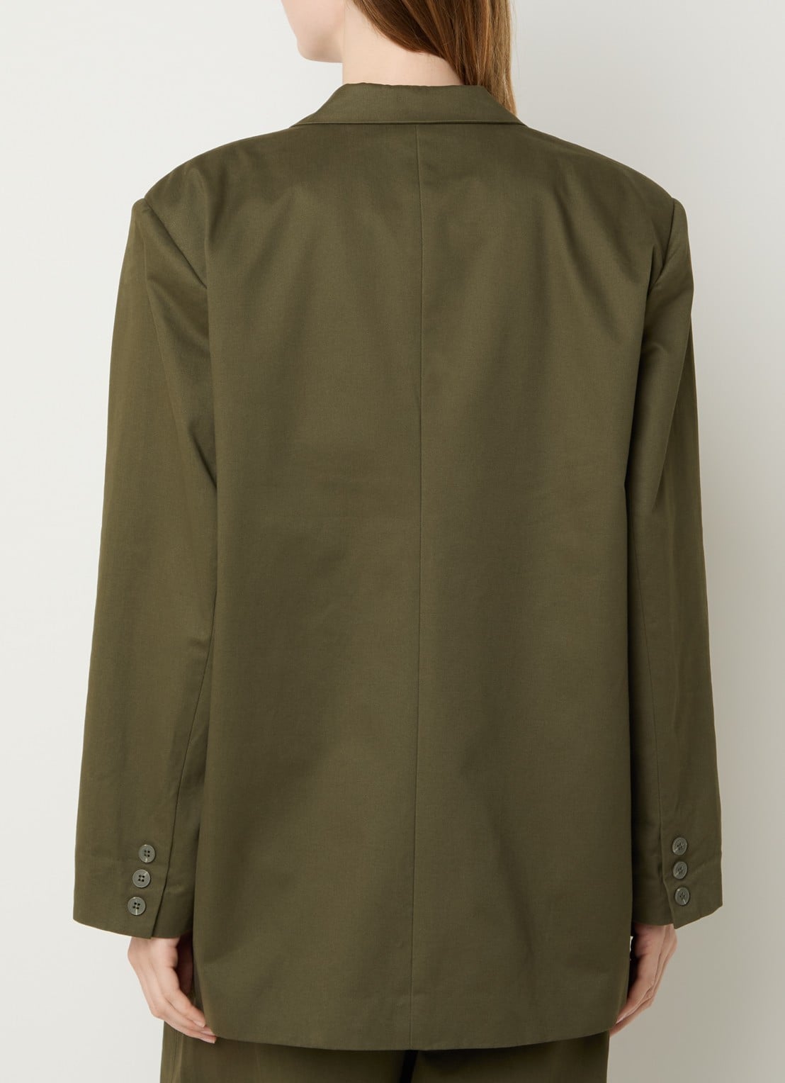 My Essential Wardrobe Gisva blazer met klepzakken - achterkant 4 olijfgroen