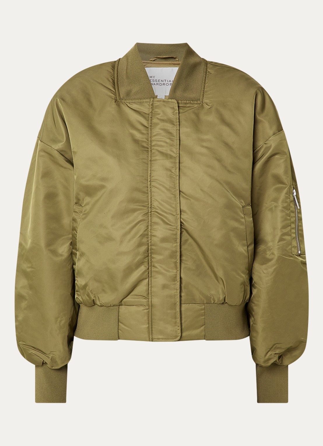 My Essential Wardrobe Helga bomberjack met ritszakken - voorkant legergroen