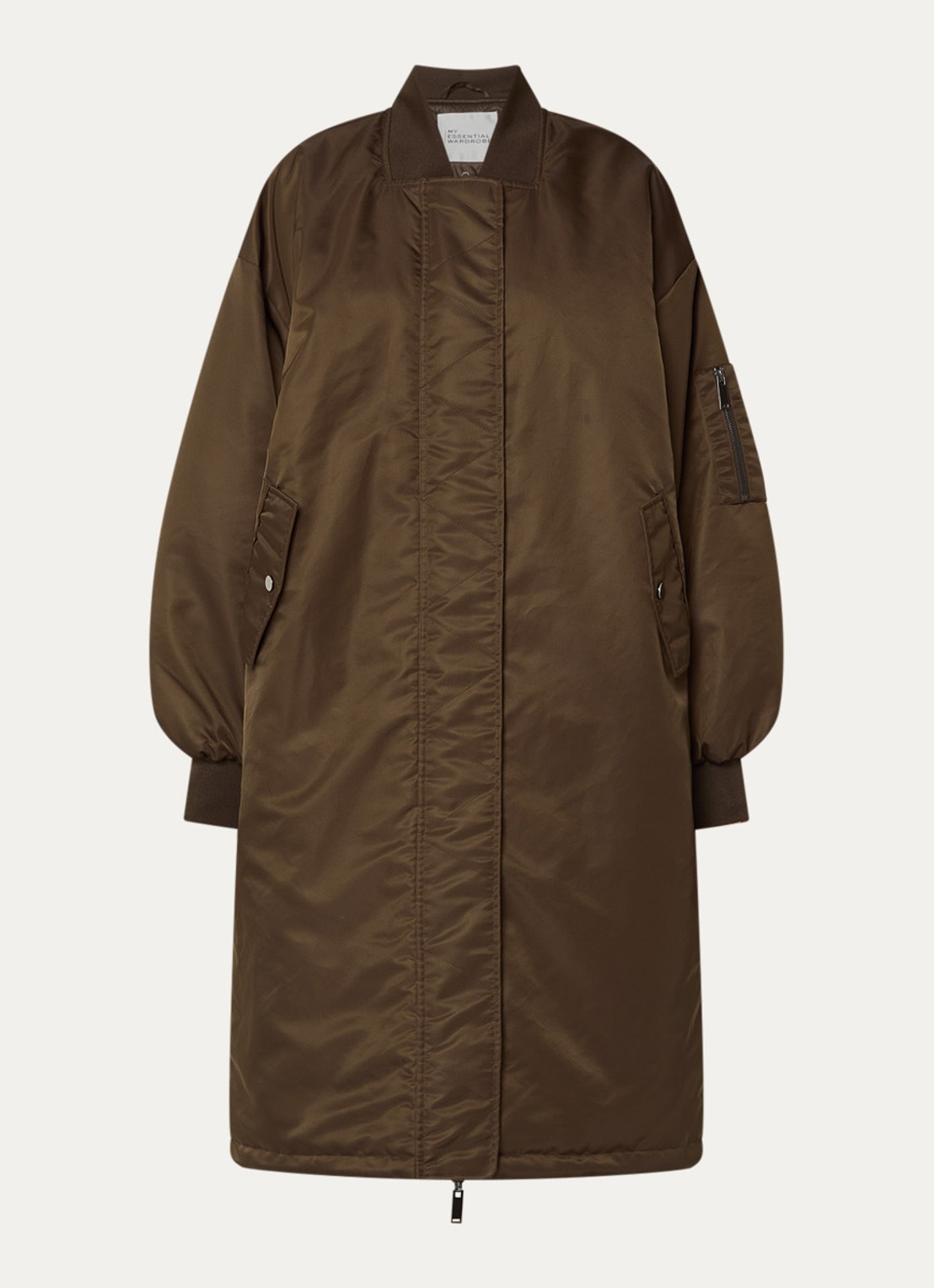 My Essential Wardrobe Helga parka met klepzakken - voorkant 3 bruin