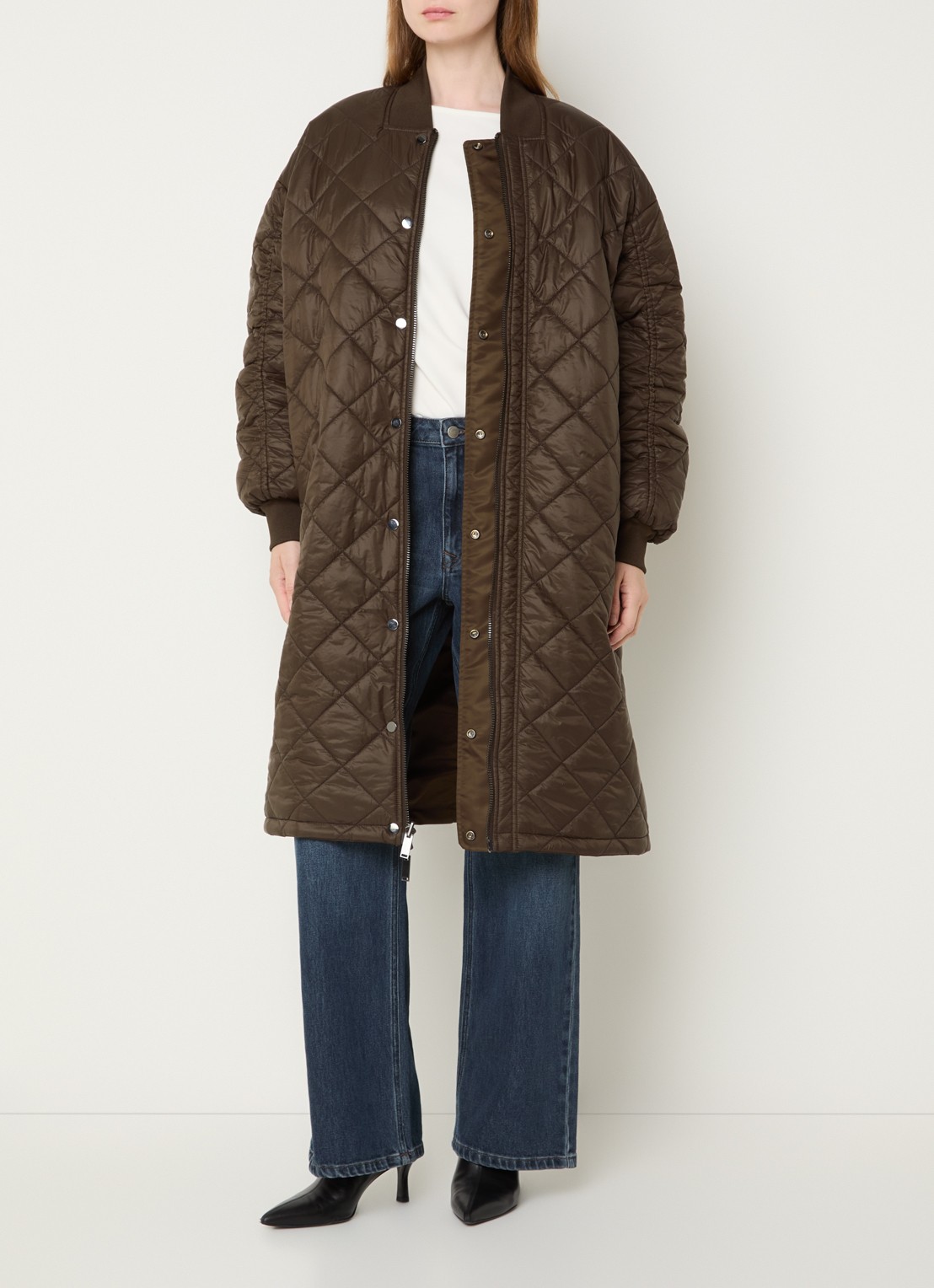 My Essential Wardrobe Helga parka met klepzakken - voorkant 4 bruin