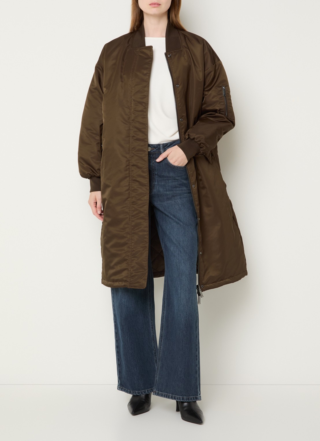 My Essential Wardrobe Helga parka met klepzakken - voorkant 5 bruin
