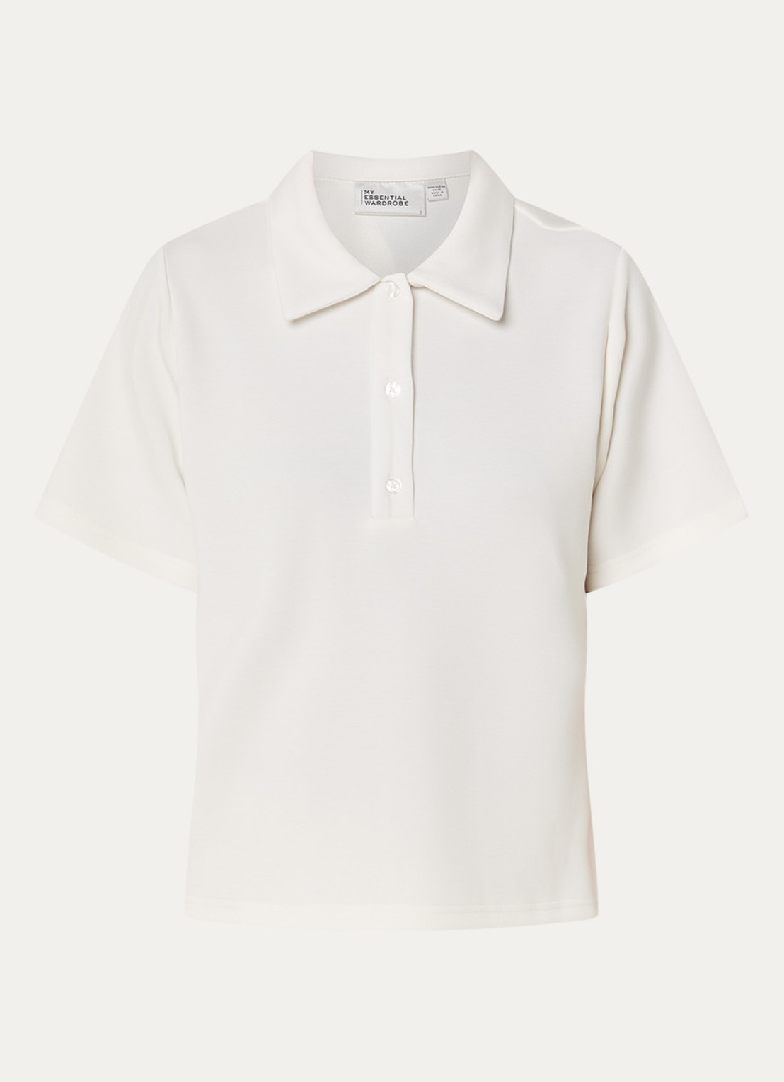 My Essential Wardrobe Helle polo met kraag - voorkant 3 wit