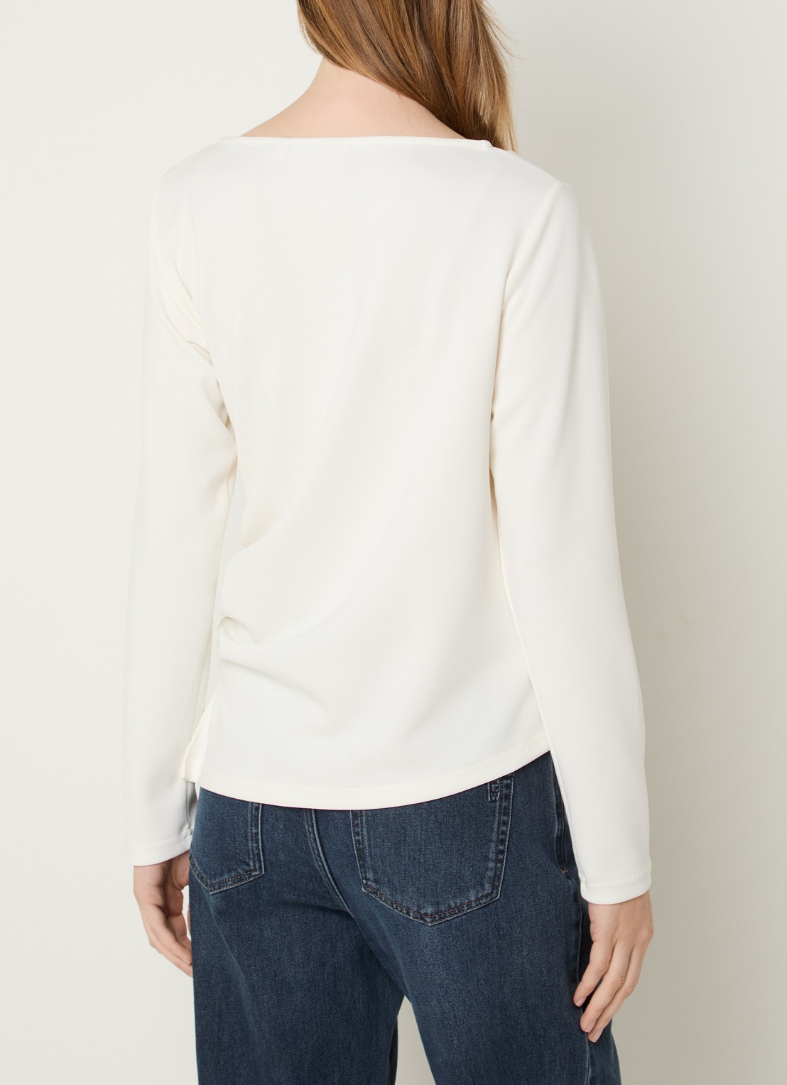My Essential Wardrobe Helle top met plooidetail - achterkant wit
