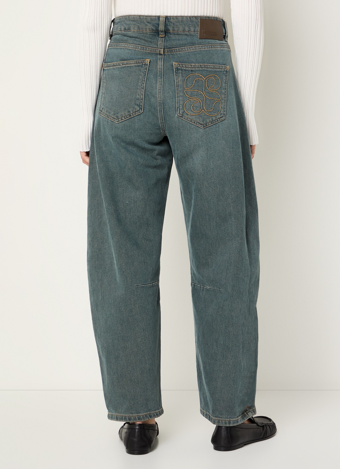 My Essential Wardrobe Hottie balloon jeans met medium wassing - achterkant 3 blauw