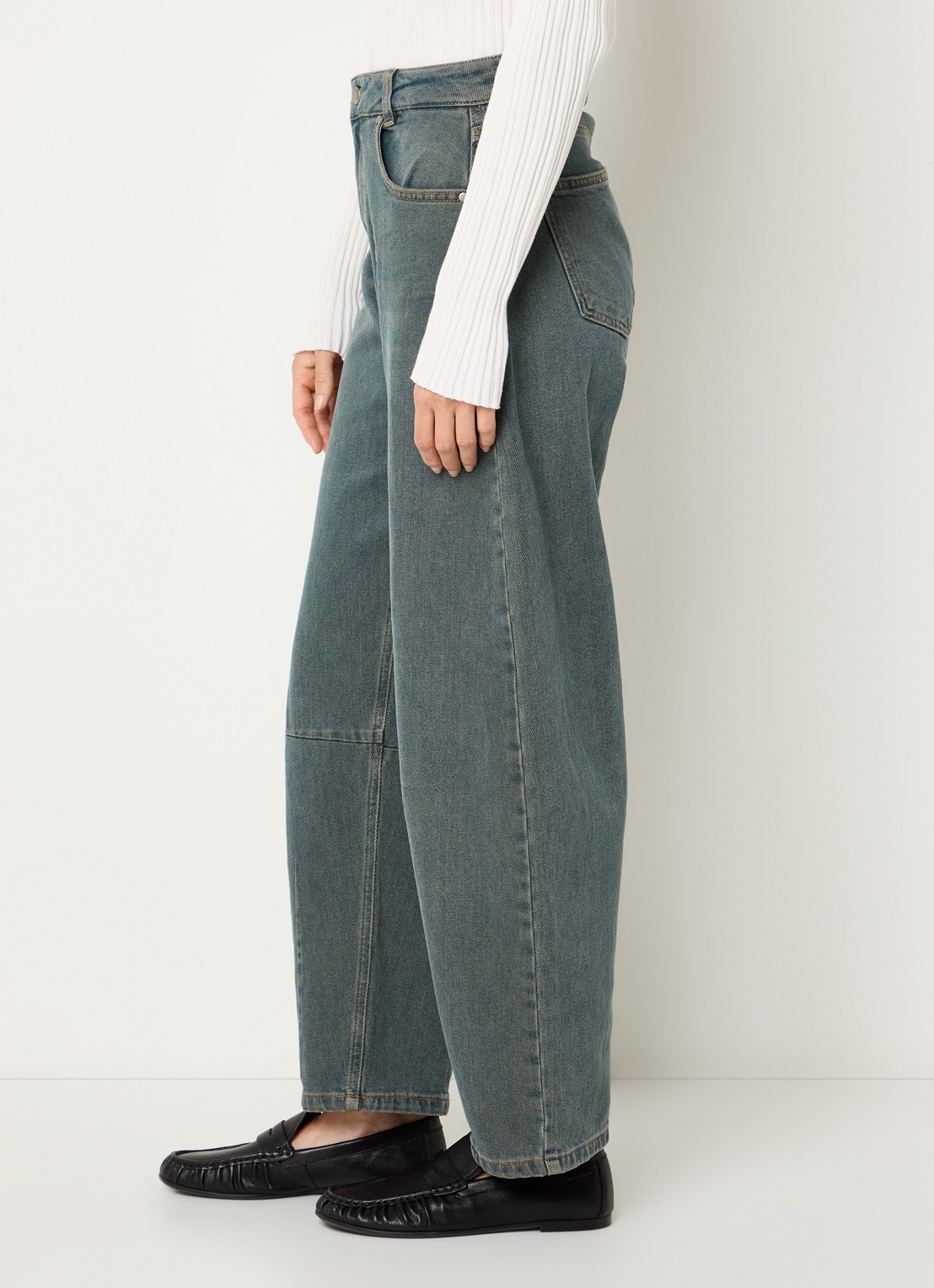 My Essential Wardrobe Hottie balloon jeans met medium wassing - detail 2 blauw