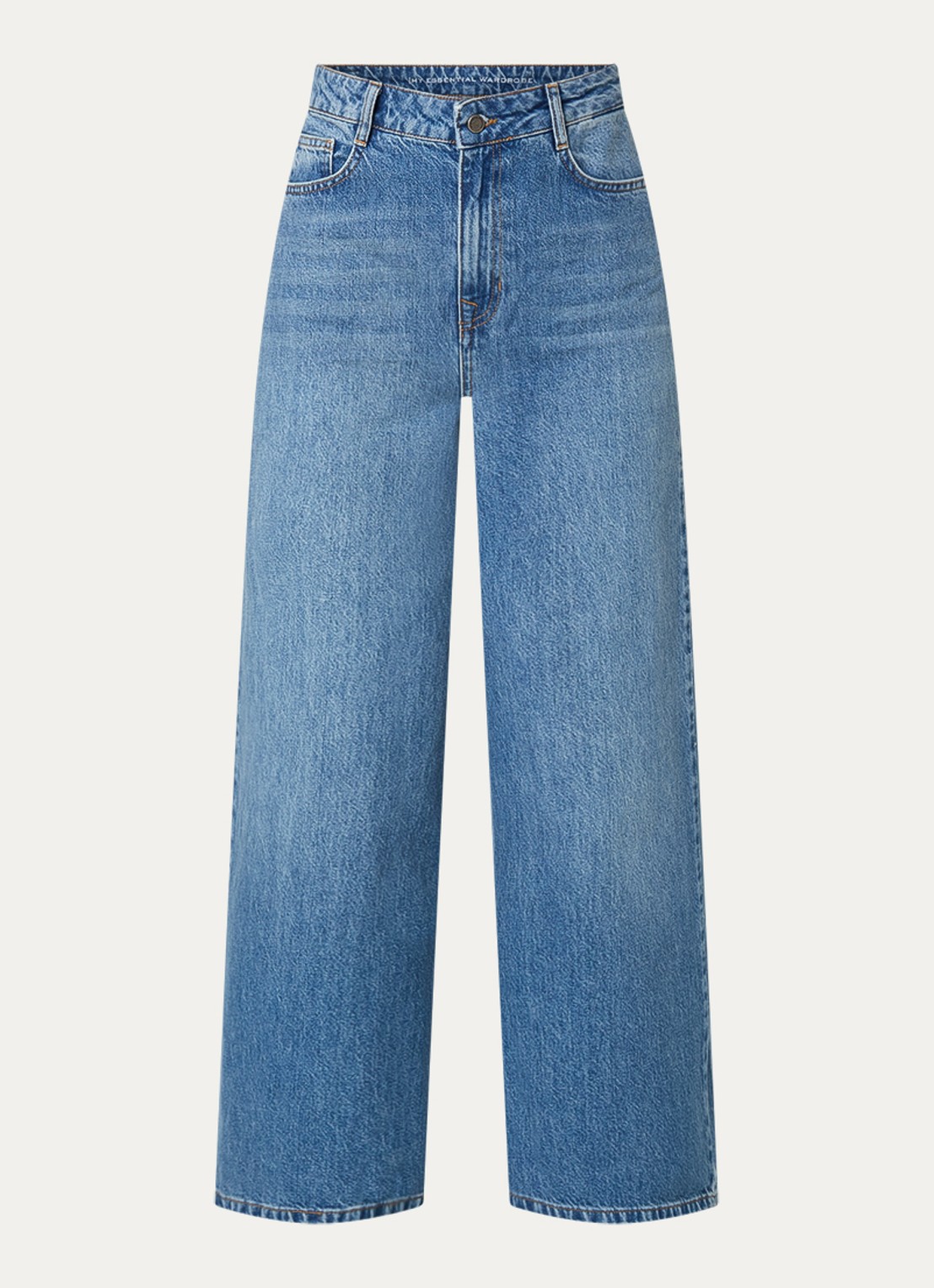 My Essential Wardrobe Jessie low waist wide leg jeans met medium wassing - voorkant 3 indigo