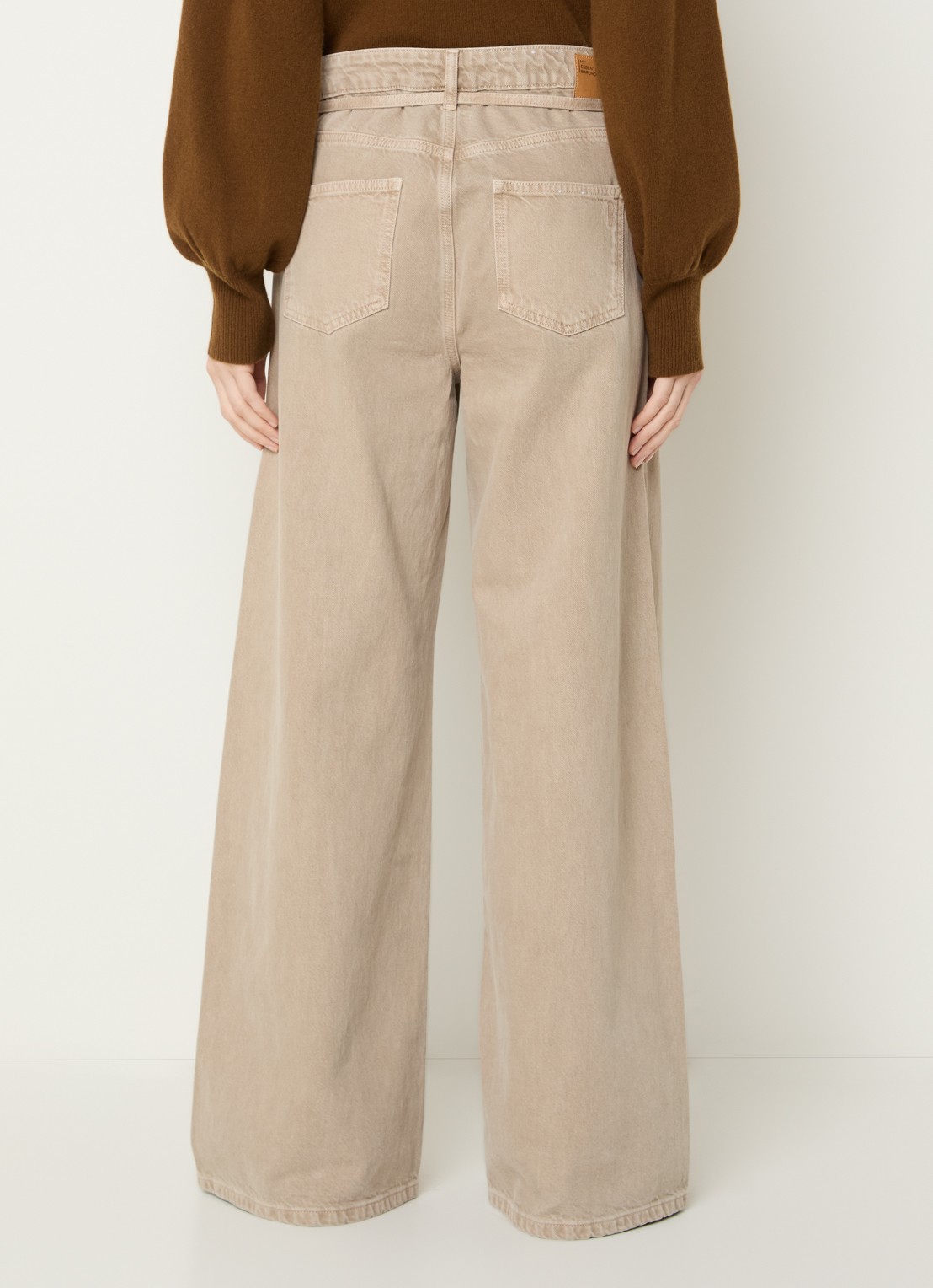 My Essential Wardrobe Karo 175 high waist loose fit jeans met gekleurde wassing - achterkant 3 beige