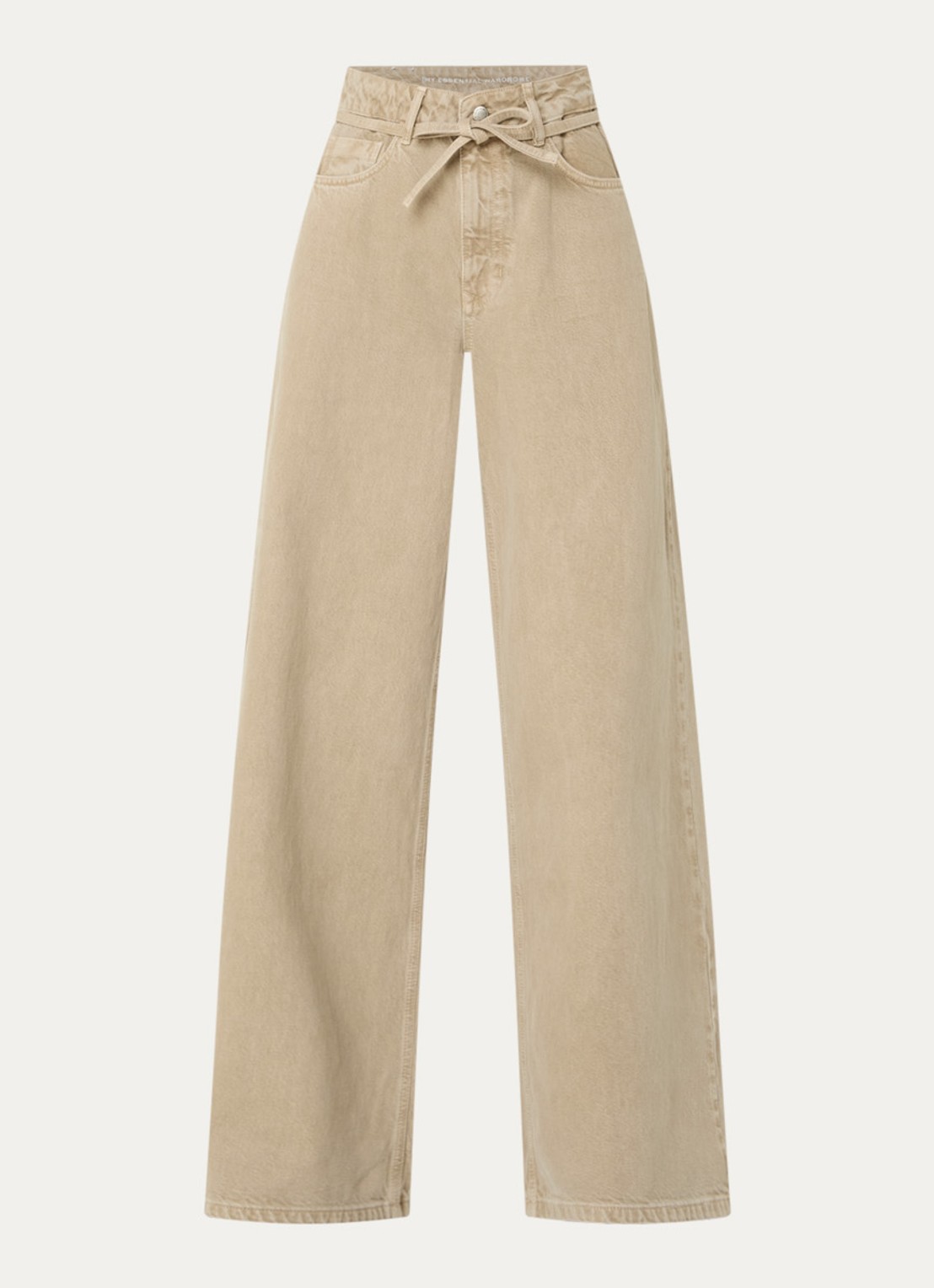 My Essential Wardrobe Karo 175 high waist loose fit jeans met gekleurde wassing - voorkant 4 beige