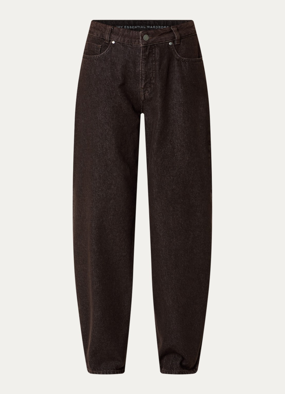 My Essential Wardrobe Lance low waist loose fit jeans met gekleurde wassing - voorkant 4 donkerbruin