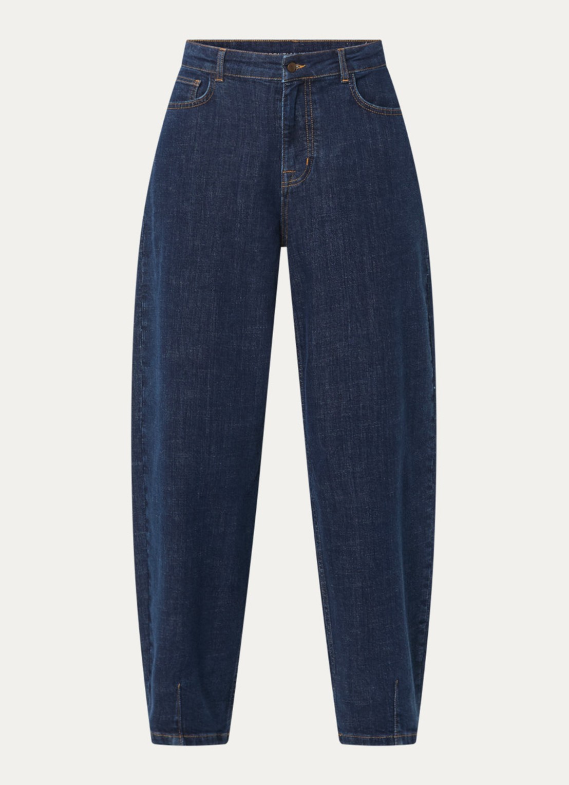 My Essential Wardrobe Lucy 187 high waist loose fit jeans met donkere wassing - voorkant 4 indigo