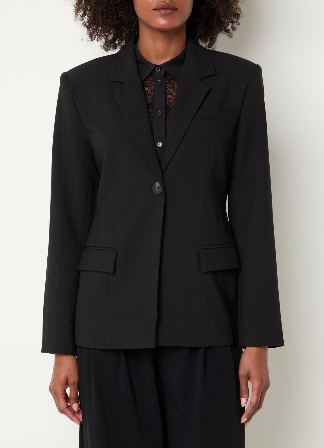 My Essential Wardrobe Milan blazer met klepzakken - detail 2 zwart