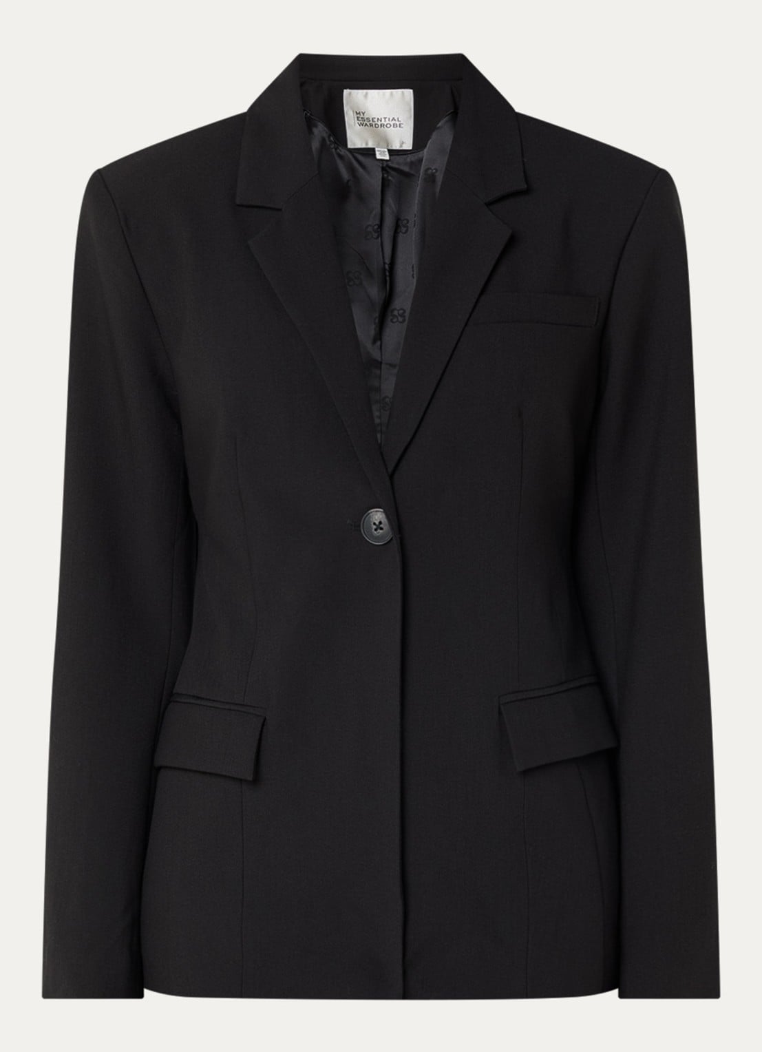 My Essential Wardrobe Milan blazer met klepzakken - voorkant 3 zwart