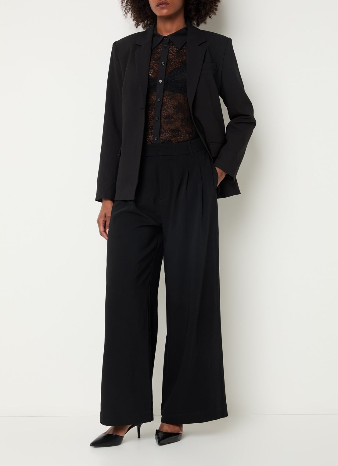 My Essential Wardrobe Milan blazer met klepzakken - voorkant 4 zwart