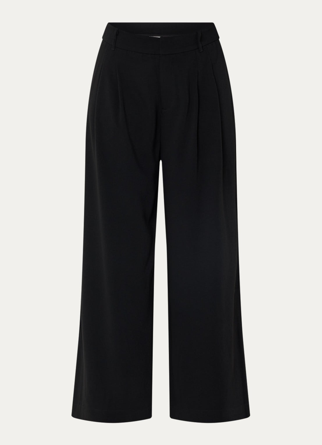 My Essential Wardrobe Mille high waist flared fit pantalon - voorkant 3 zwart