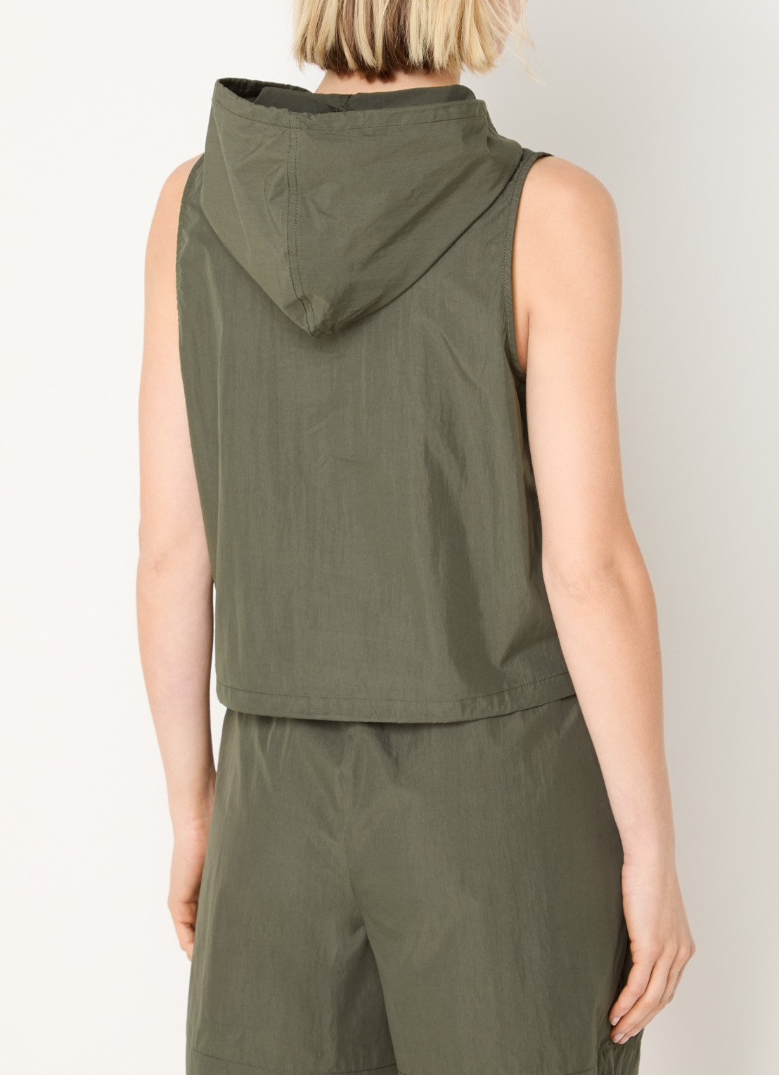 My Essential Wardrobe Mulla gilet met capuchon  - achterkant 4 donkergroen