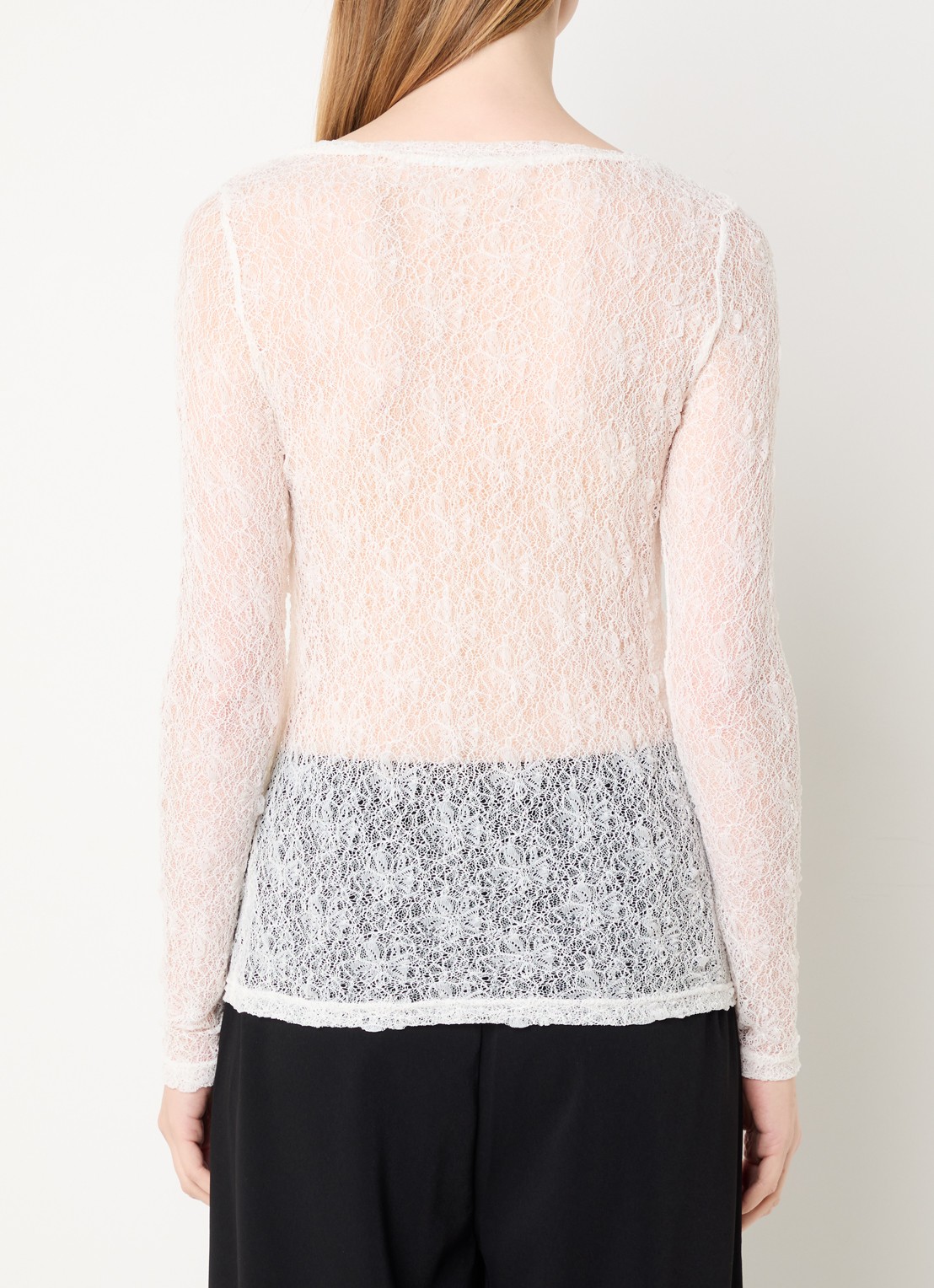 My Essential Wardrobe Rita top met opengewerkt dessin - achterkant 4 gebroken wit