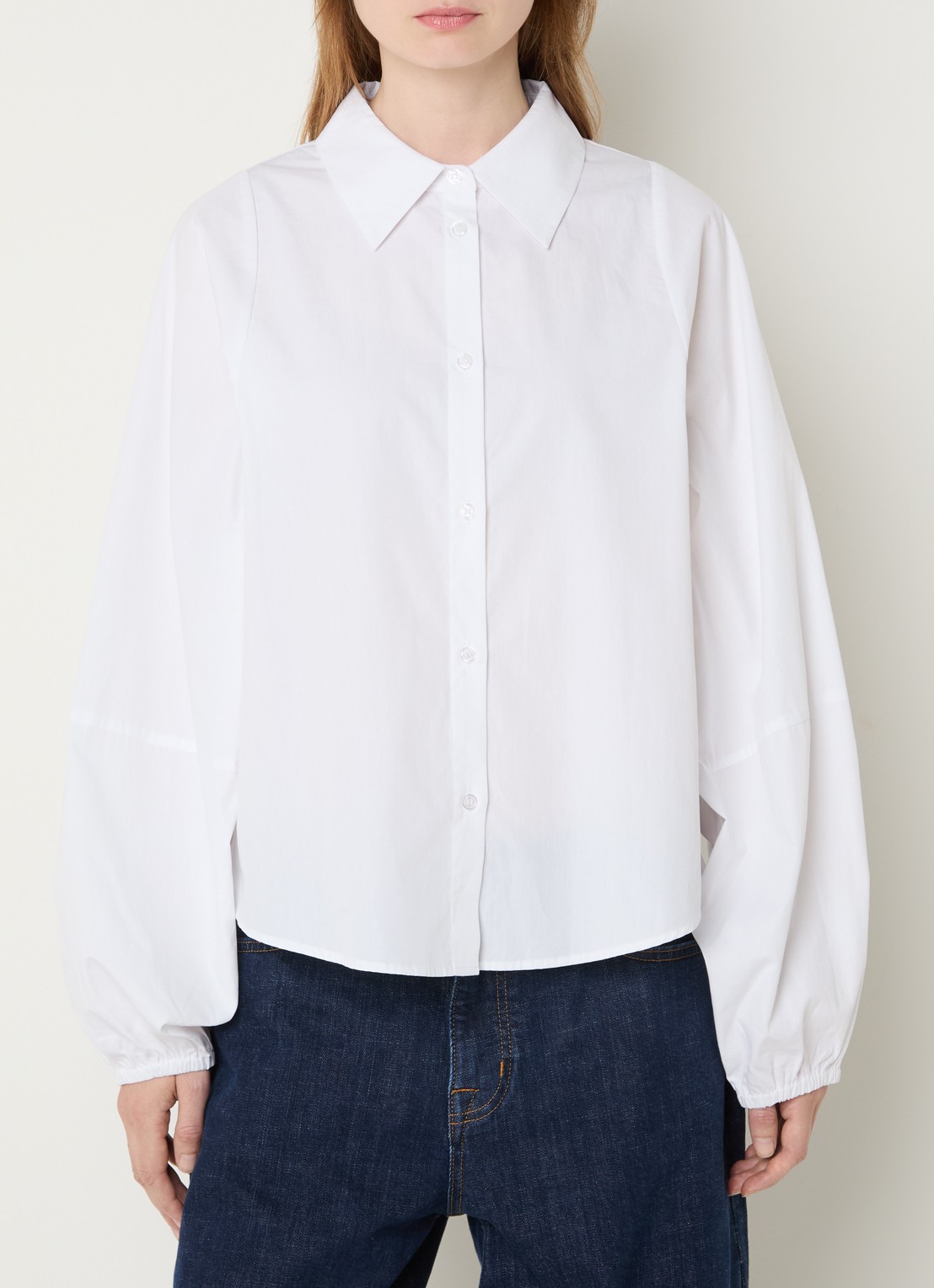 My Essential Wardrobe Sunna blouse met ballonmouw - detail 3 wit
