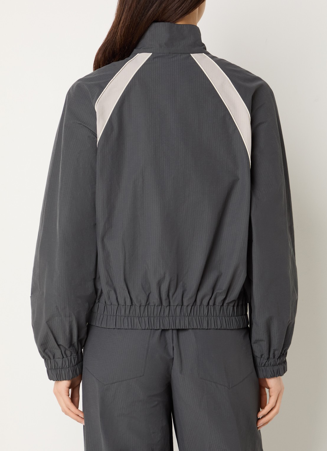 My Essential Wardrobe Tasma bomberjack met streepprint - achterkant 4 antraciet