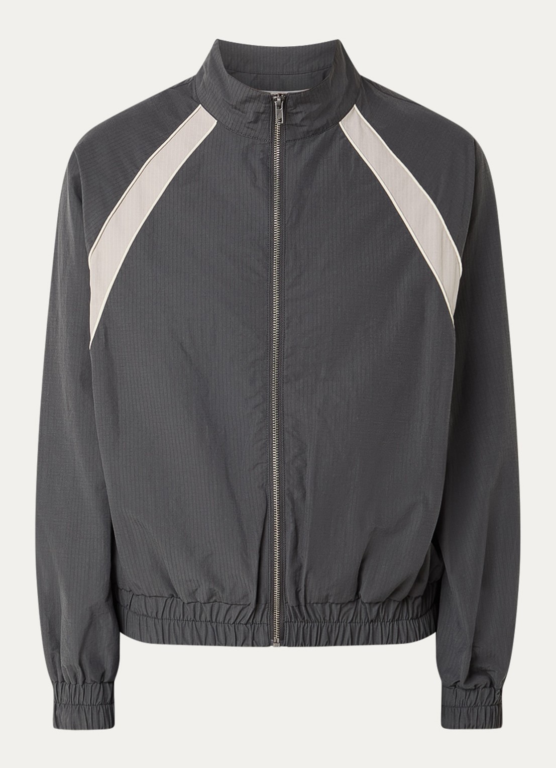 My Essential Wardrobe Tasma bomberjack met streepprint - voorkant antraciet