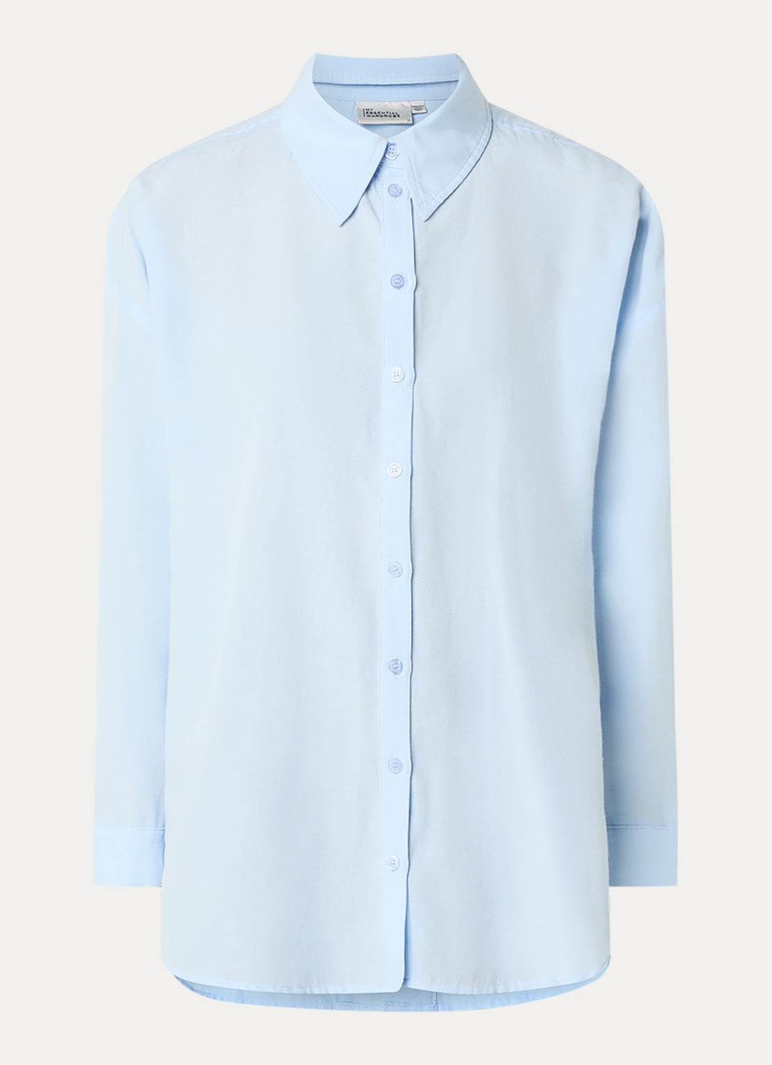 My Essential Wardrobe Vilda blouse met split - voorkant 2 lichtblauw