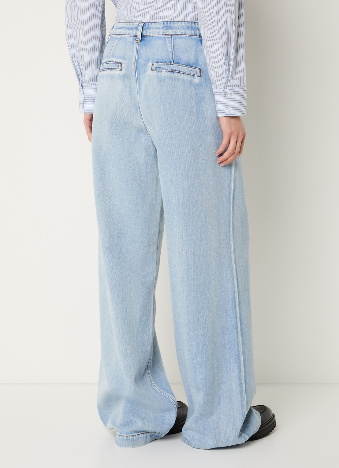My Essential Wardrobe Zito 171 high waist wide leg jeans - achterkant lichtblauw